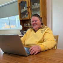 Picture of Janet at dining table